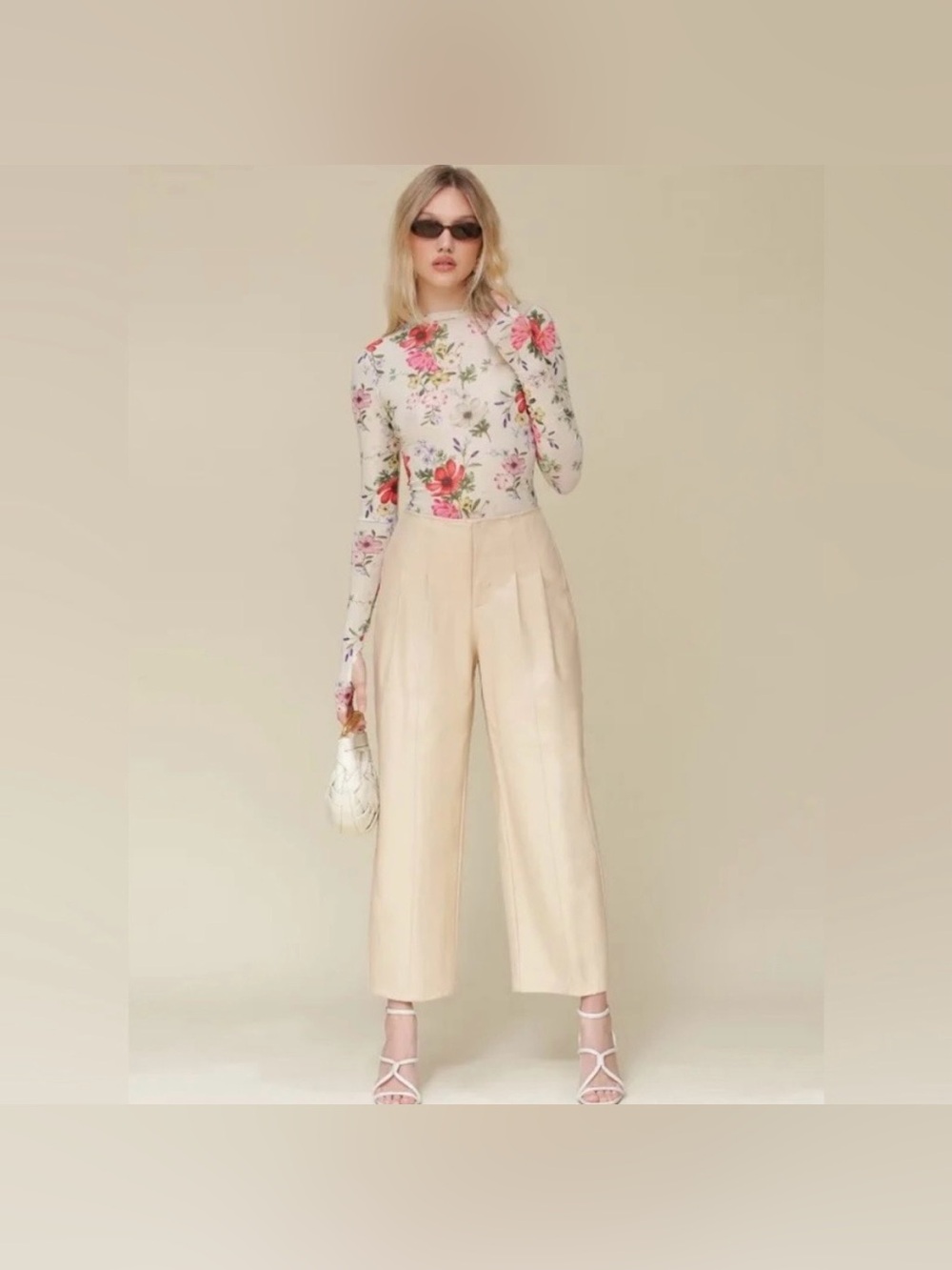 Avec Les Filles Women's Faux-Leather Darted-Waist Pants